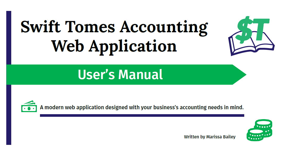 Swift Tomes Accounting Web Application User Manual with Logo